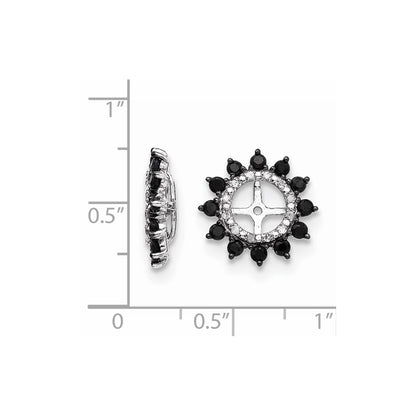 Sterling Silver Rhodium Diamond u0026 Black Sapphire Earring Jacket