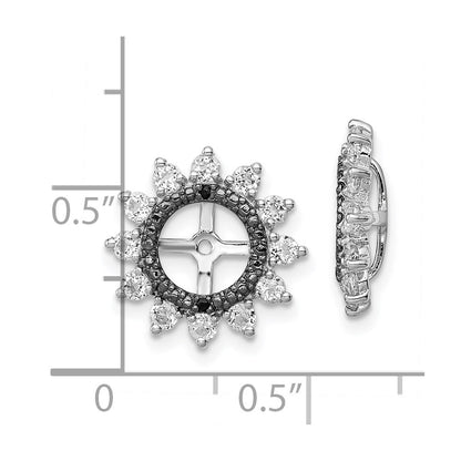 Sterling Silver Rhodium White Topaz u0026 Black Sapphire Earring Jacket