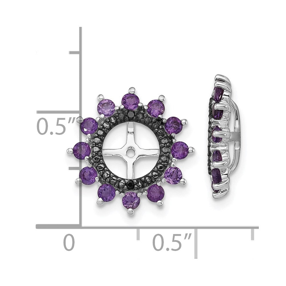 Sterling Silver Rhodium Amethyst u0026 Black Sapphire Earring Jacket