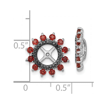 Sterling Silver Rhodium Garnet u0026 Black Sapphire Earring Jacket