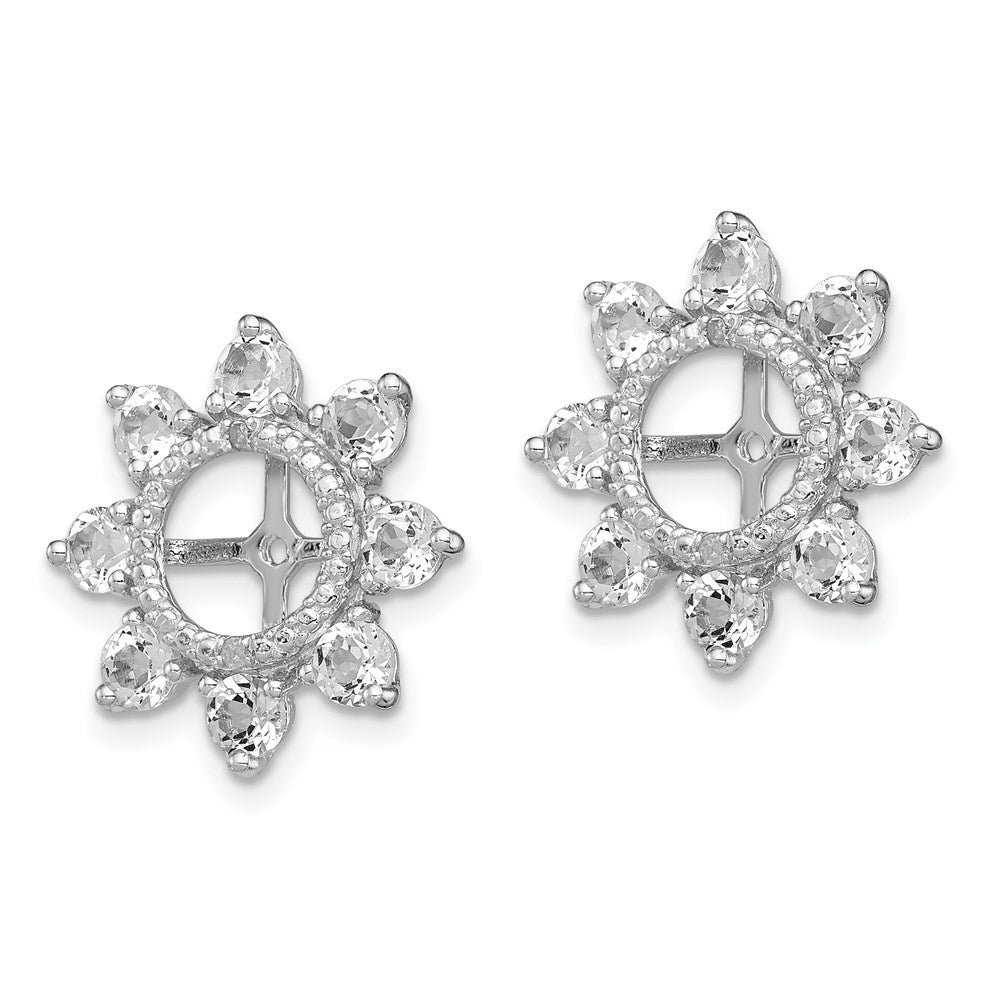 Sterling Silver Rhodium Diamond u0026 White Topaz Earring Jacket