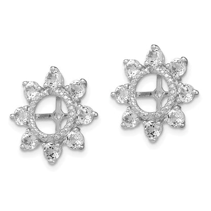 Sterling Silver Rhodium Diamond u0026 White Topaz Earring Jacket