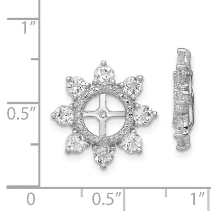 Sterling Silver Rhodium Diamond u0026 White Topaz Earring Jacket