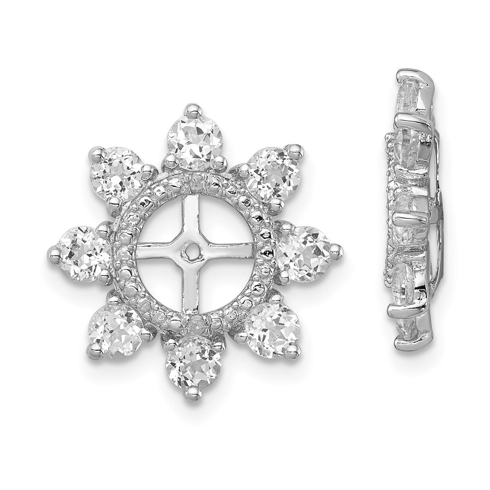 Sterling Silver Rhodium Diamond u0026 White Topaz Earring Jacket