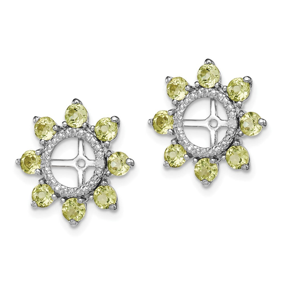 Sterling Silver Rhodium Diamond u0026 Peridot Earring Jacket