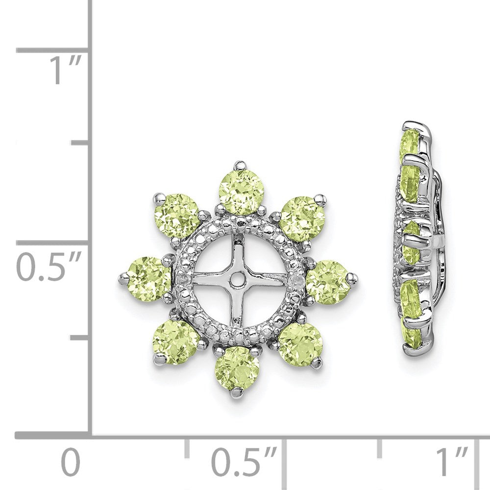 Sterling Silver Rhodium Diamond u0026 Peridot Earring Jacket