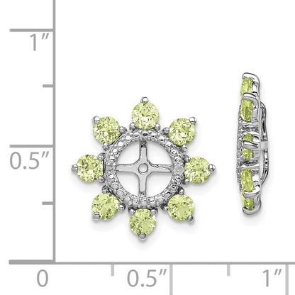 Sterling Silver Rhodium Diamond u0026 Peridot Earring Jacket