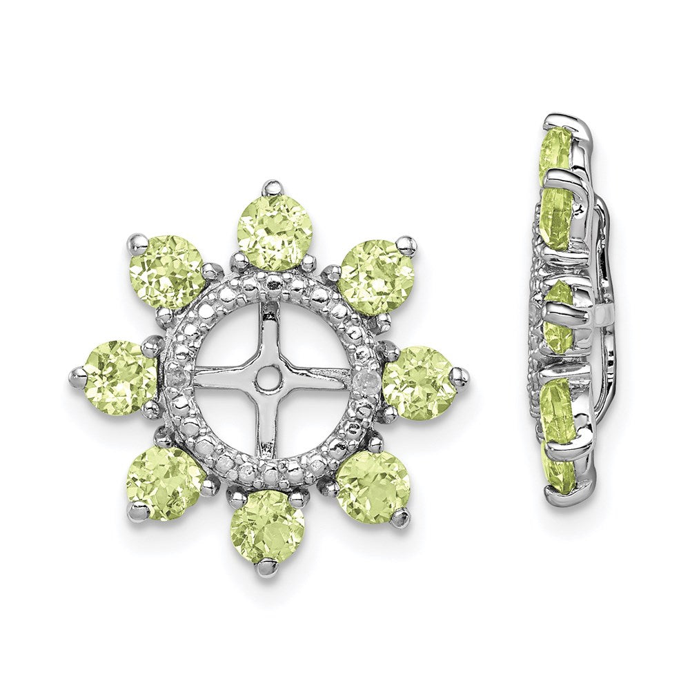 Sterling Silver Rhodium Diamond u0026 Peridot Earring Jacket
