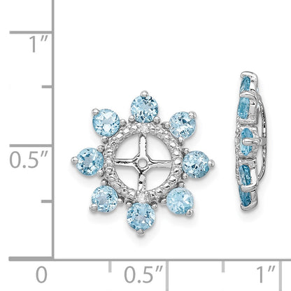 Sterling Silver Rhodium Diamond u0026 Swiss Blue Topaz Earring Jacket