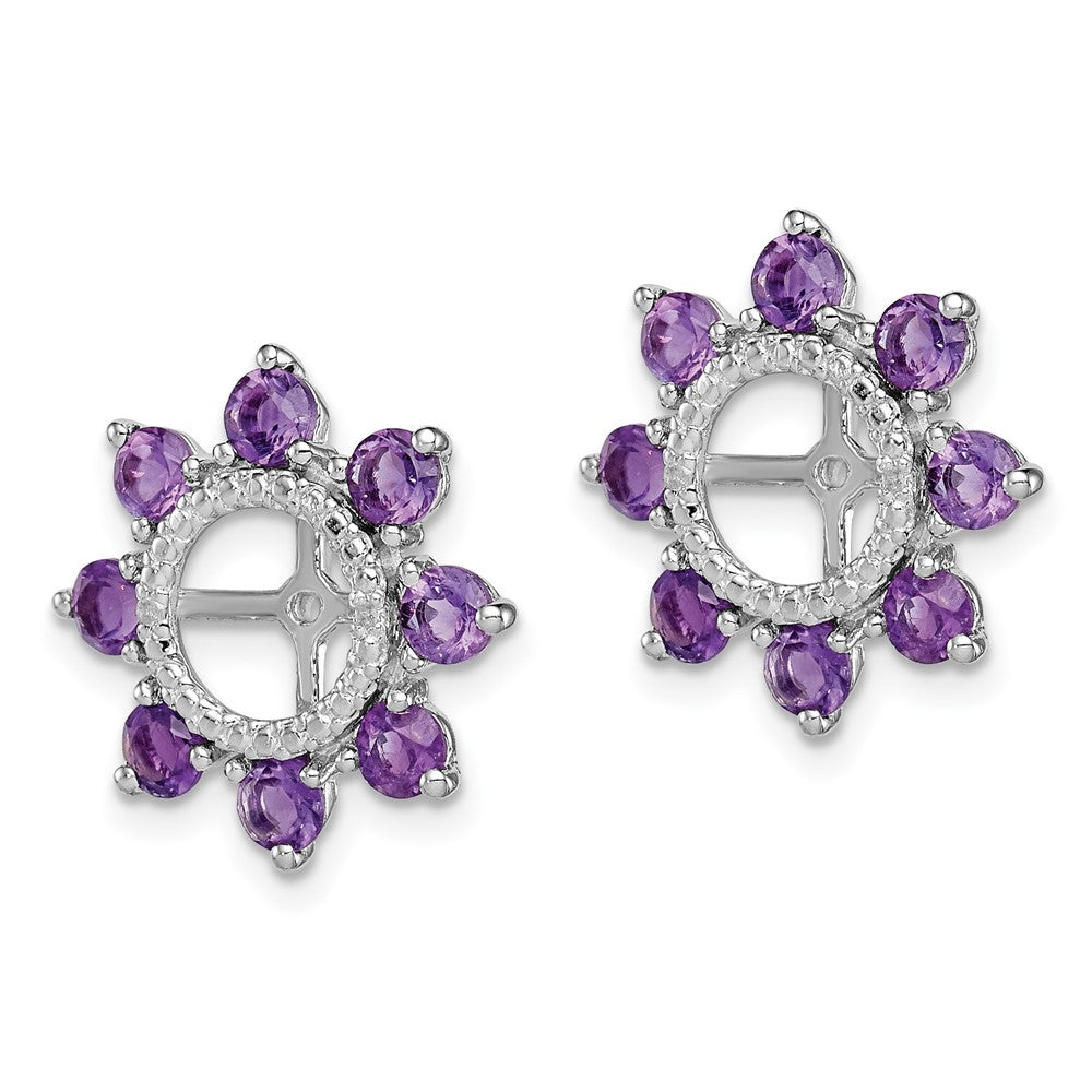 Sterling Silver Rhodium Diamond u0026 Amethyst Earring Jacket