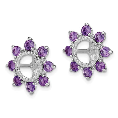 Sterling Silver Rhodium Diamond u0026 Amethyst Earring Jacket
