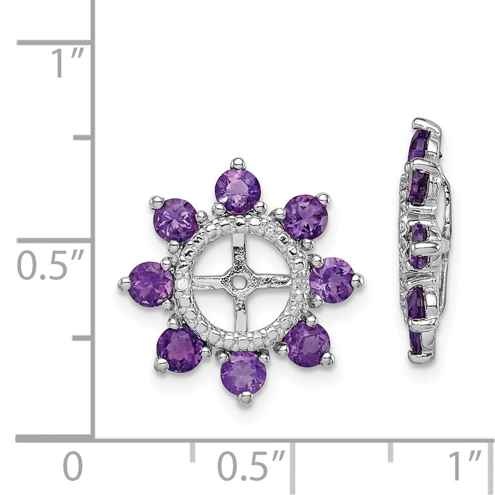 Sterling Silver Rhodium Diamond u0026 Amethyst Earring Jacket
