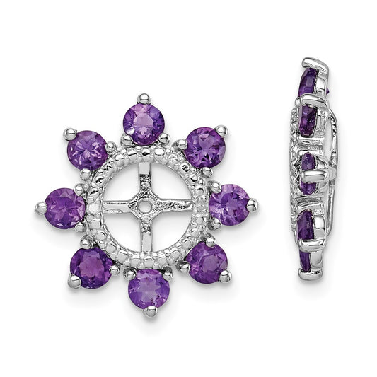 Sterling Silver Rhodium Diamond u0026 Amethyst Earring Jacket