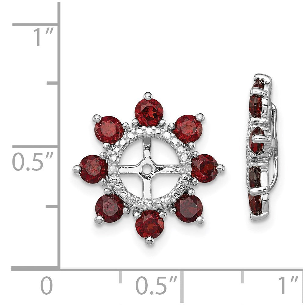 Sterling Silver Rhodium Diamond u0026 Garnet Earring Jacket