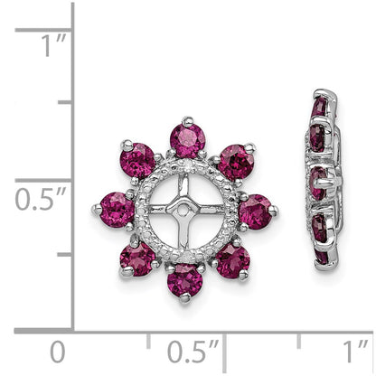 Sterling Silver Rhodium Diamond u0026 Rhodolite Garnet Earring Jacket
