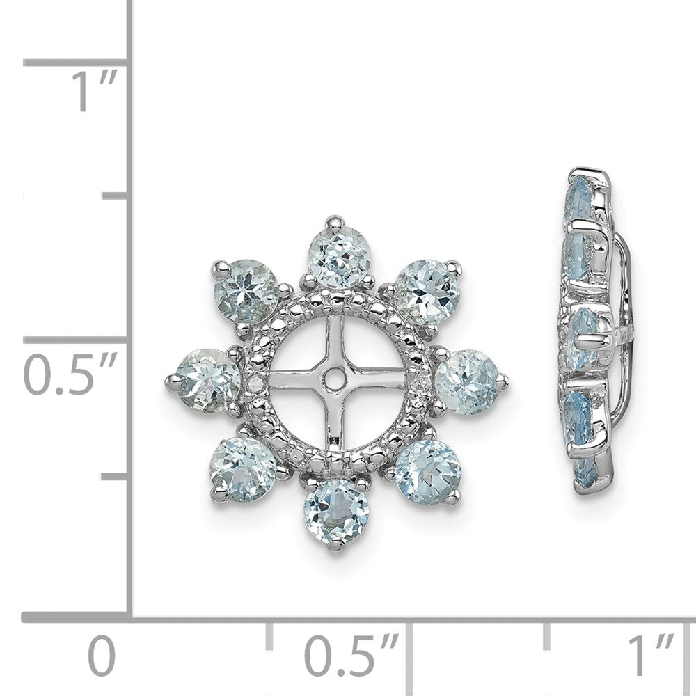 Sterling Silver Rhodium Diamond u0026 Aquamarine Earring Jacket
