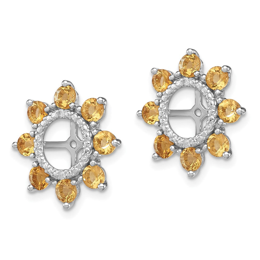 Sterling Silver Rhodium Diamond u0026 Citrine Earring Jacket
