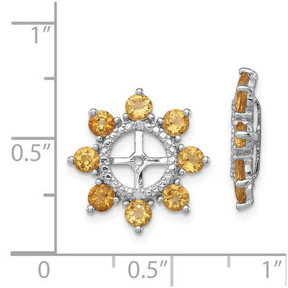 Sterling Silver Rhodium Diamond u0026 Citrine Earring Jacket