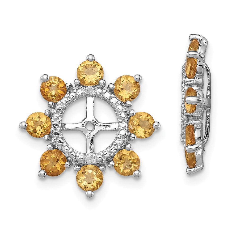 Sterling Silver Rhodium Diamond u0026 Citrine Earring Jacket
