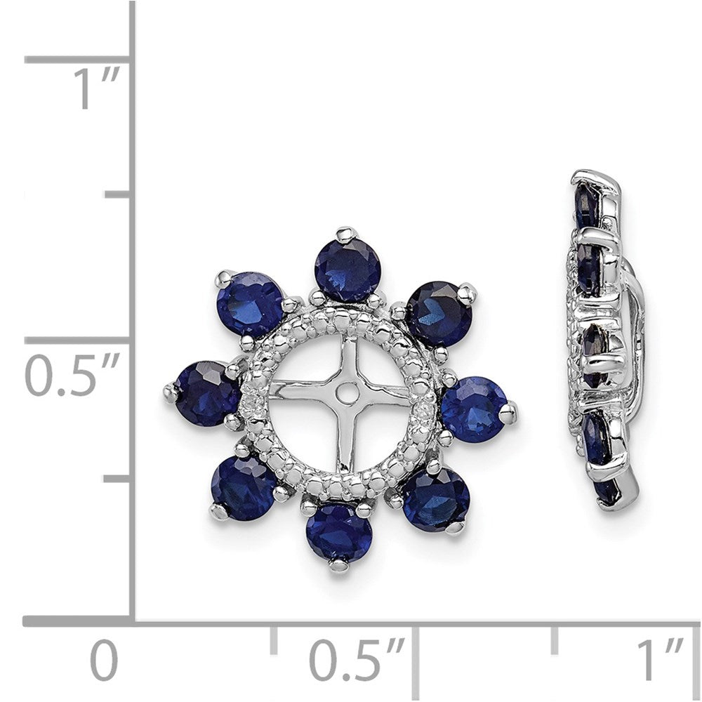 Sterling Silver Rhodium Diamond u0026 Created Sapphire Earring Jacket