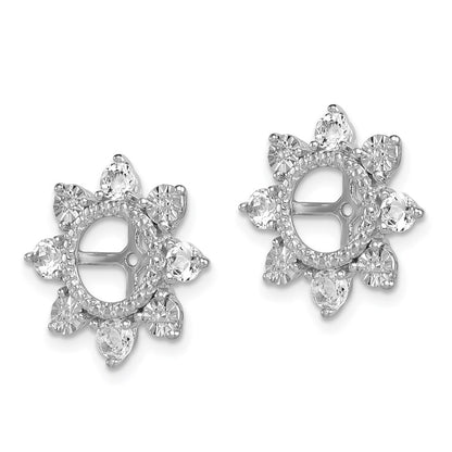 Sterling Silver Rhodium White Topaz Earring Jacket