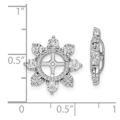 Sterling Silver Rhodium White Topaz Earring Jacket