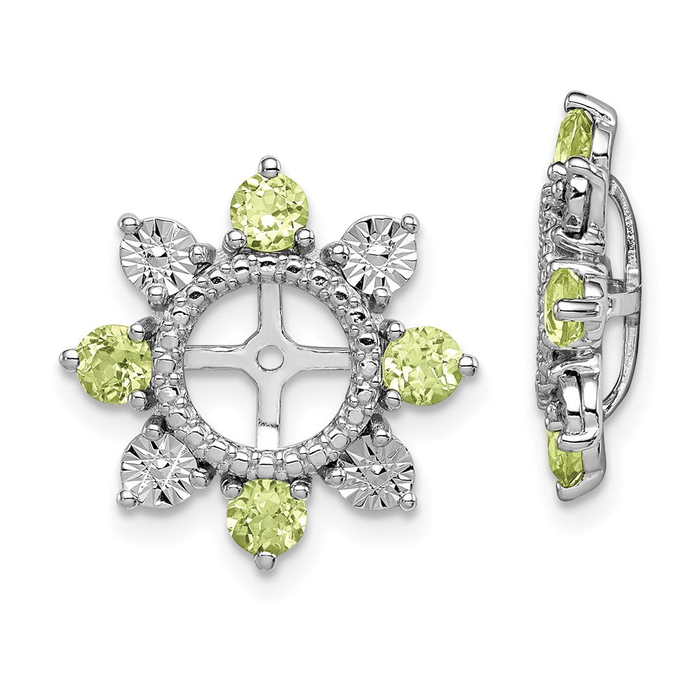 Sterling Silver Rhodium Peridot Earring Jacket