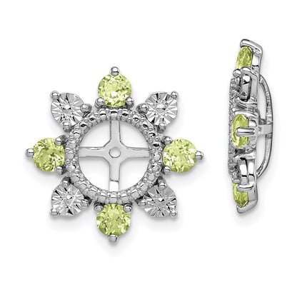 Sterling Silver Rhodium Peridot Earring Jacket