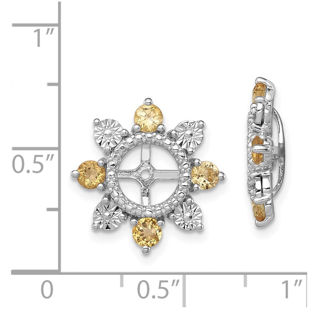 Sterling Silver Rhodium Citrine Earring Jacket