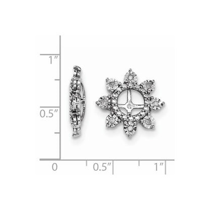 Sterling Silver Rhodium Diamond Earring Jacket
