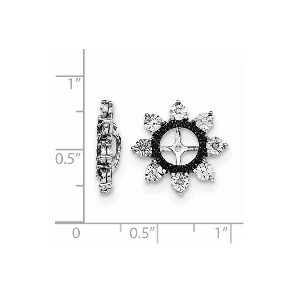 Sterling Silver Rhodium Diamond u0026 Black Sapphire Earring Jacket