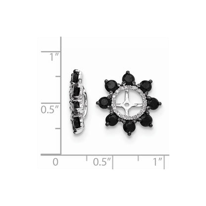 Sterling Silver Rhodium Diamond u0026 Black Sapphire Earring Jacket