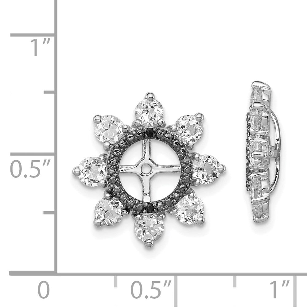 Sterling Silver Rhodium White Topaz u0026 Black Sapphire Earring Jacket