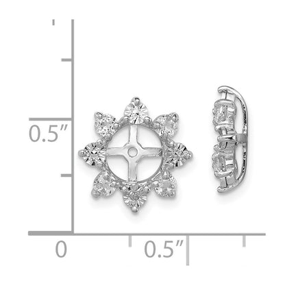 Sterling Silver Rhodium Diamond u0026 White Topaz Earring Jacket