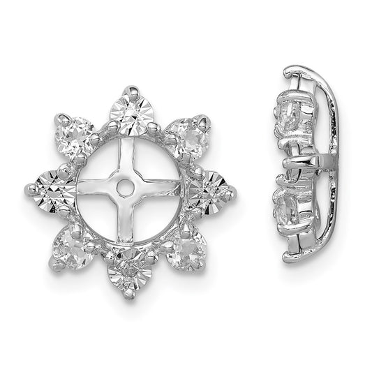 Sterling Silver Rhodium Diamond u0026 White Topaz Earring Jacket
