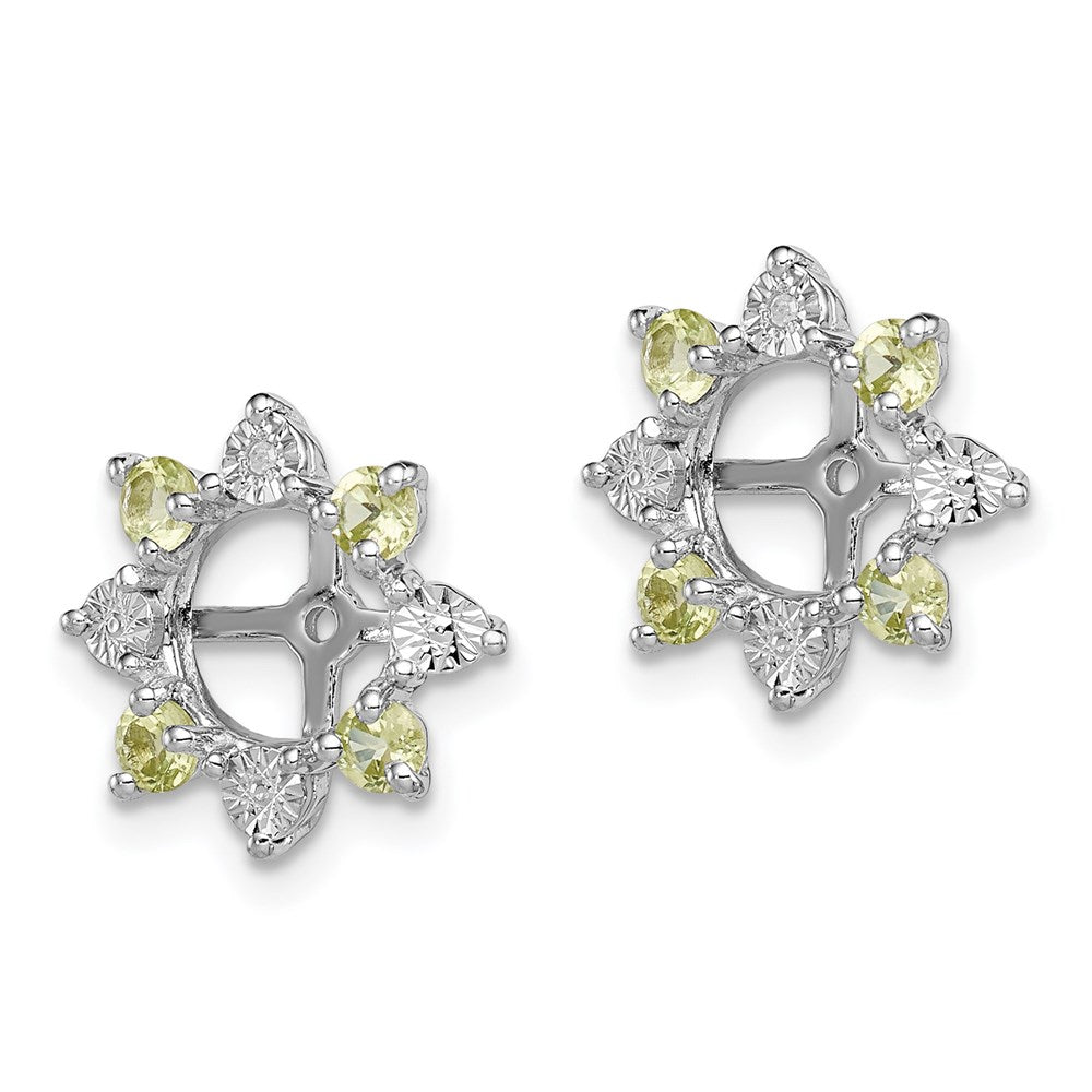 Sterling Silver Rhodium Diamond u0026 Peridot Earring Jacket