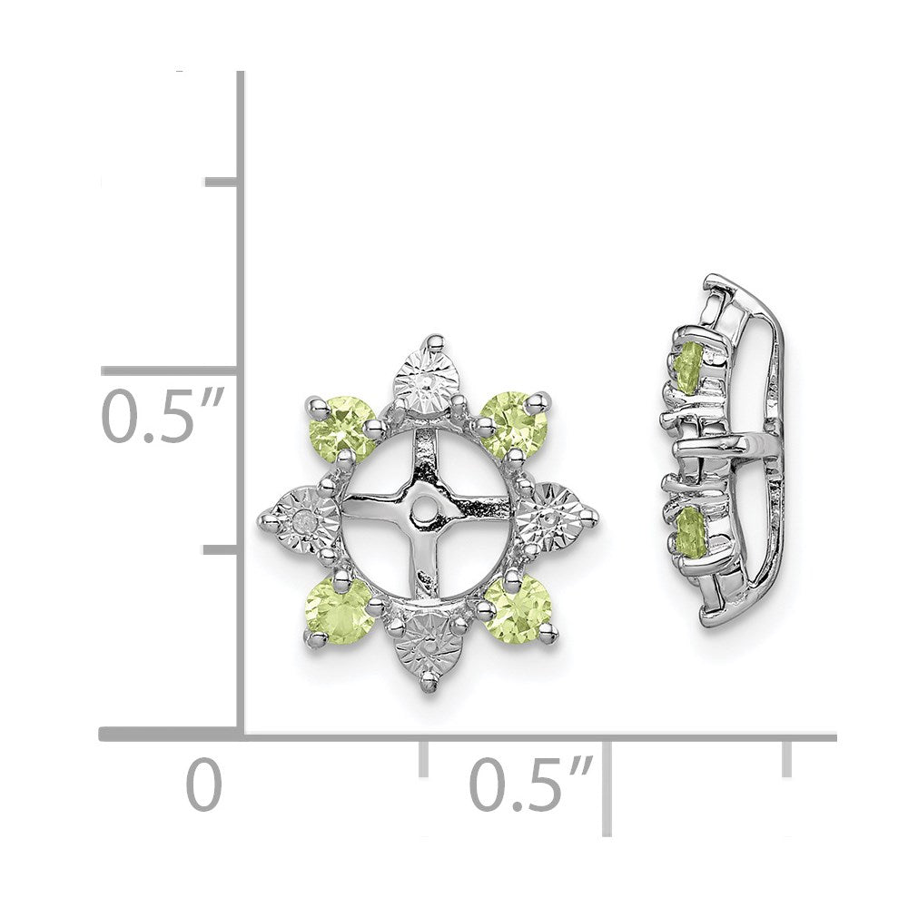 Sterling Silver Rhodium Diamond u0026 Peridot Earring Jacket