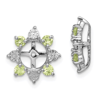 Sterling Silver Rhodium Diamond u0026 Peridot Earring Jacket