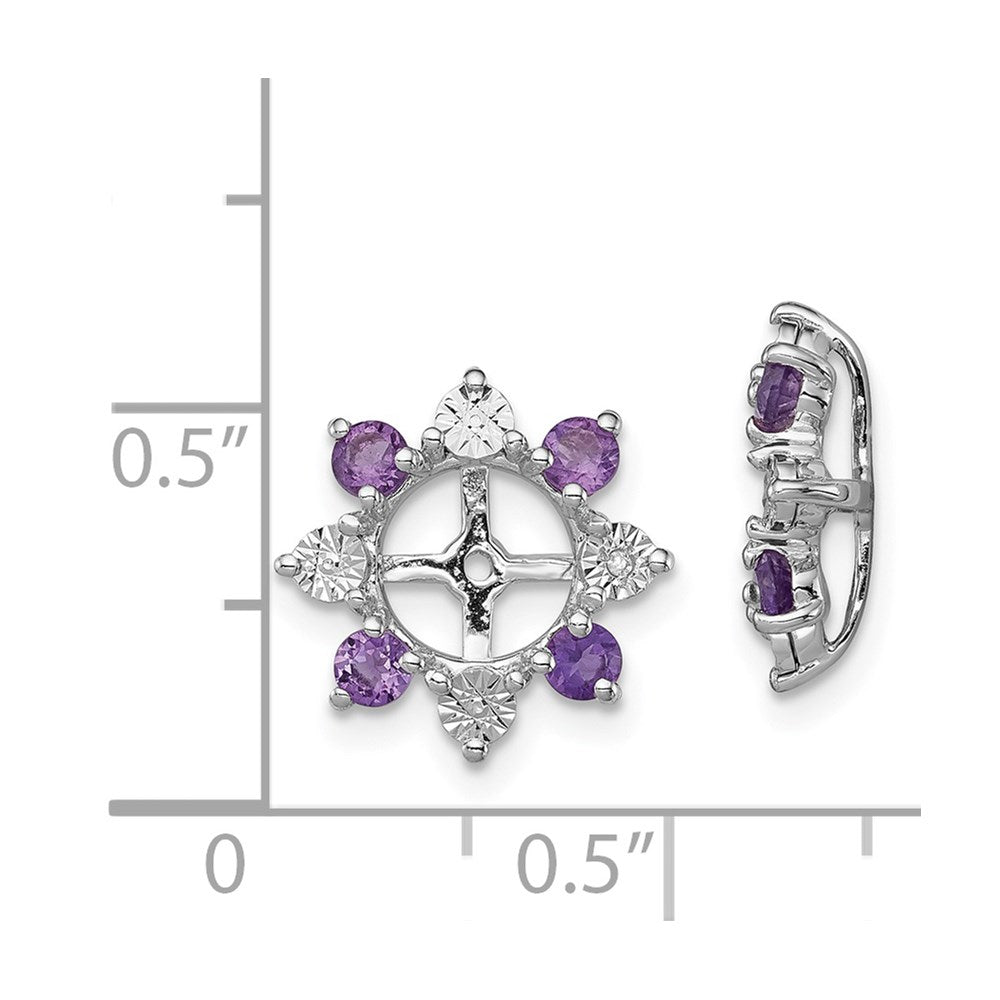 Sterling Silver Rhodium Diamond u0026 Amethyst Earring Jacket