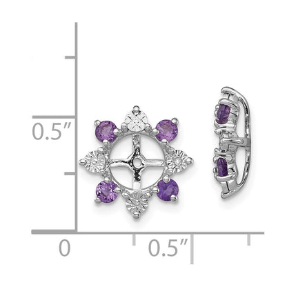 Sterling Silver Rhodium Diamond u0026 Amethyst Earring Jacket