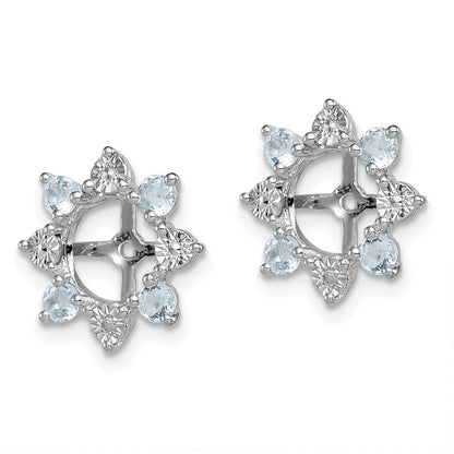 Sterling Silver Rhodium Diamond u0026 Aquamarine Earring Jacket