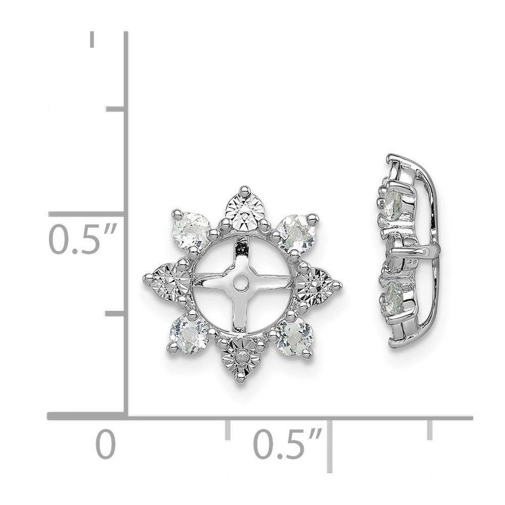 Sterling Silver Rhodium Diamond u0026 Aquamarine Earring Jacket
