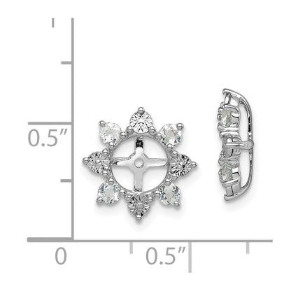 Sterling Silver Rhodium Diamond u0026 Aquamarine Earring Jacket