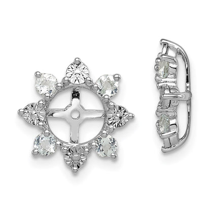 Sterling Silver Rhodium Diamond u0026 Aquamarine Earring Jacket