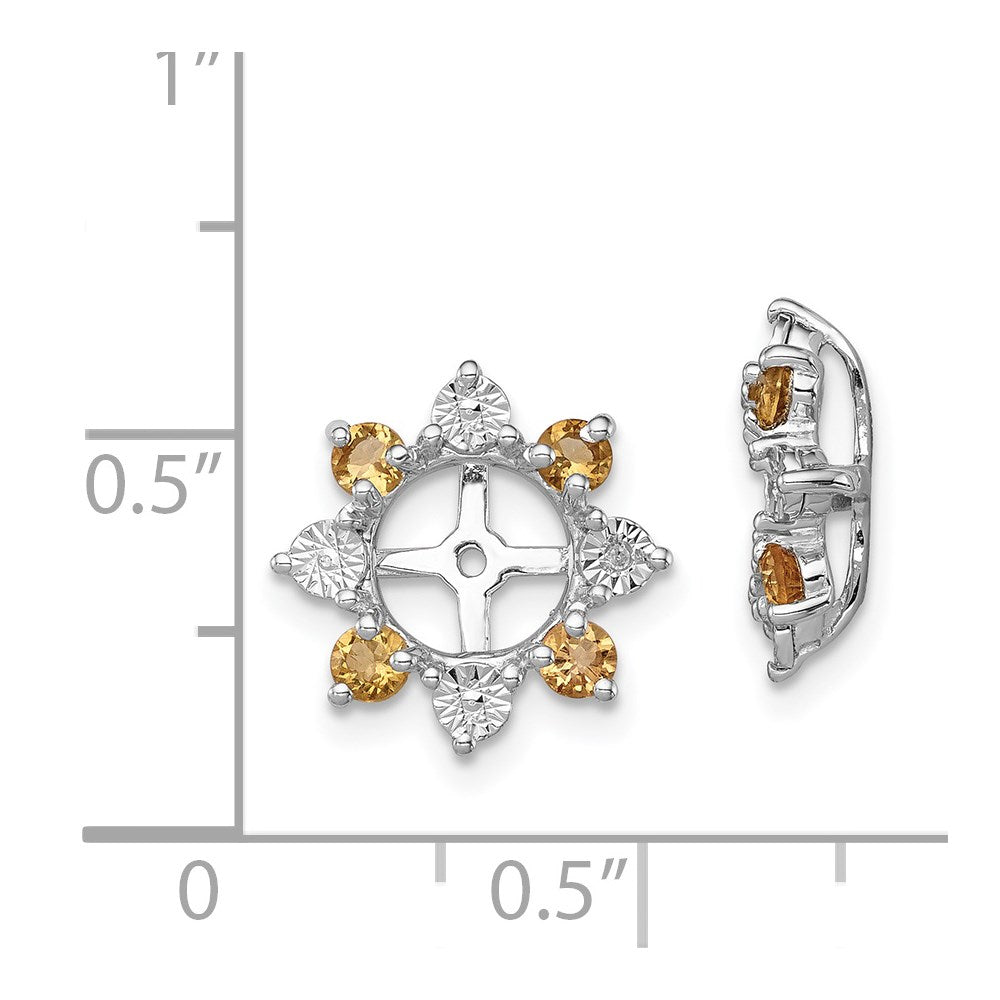 Sterling Silver Rhodium Diamond u0026 Citrine Earring Jacket