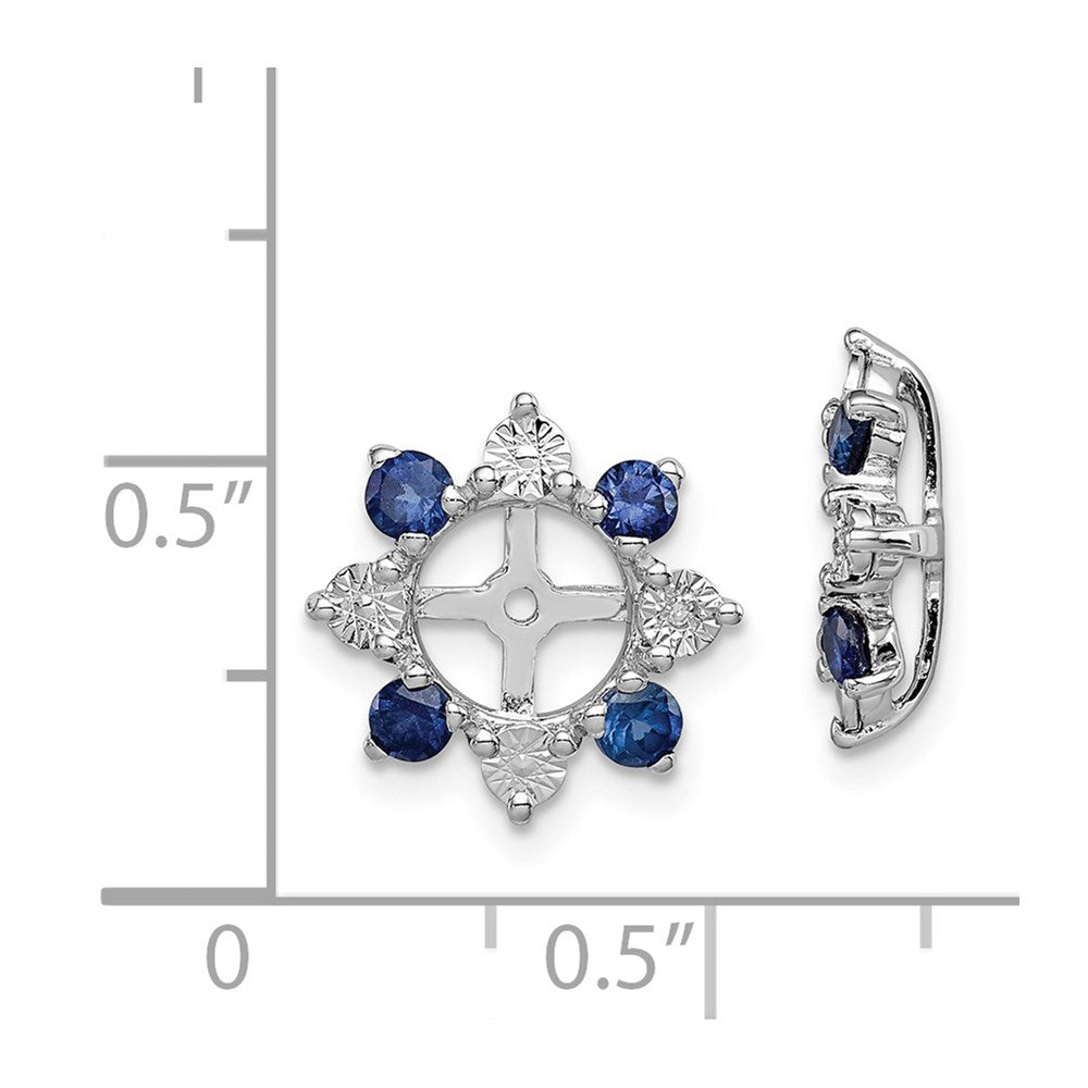 Sterling Silver Rhodium Diamond u0026 Created Sapphire Earring Jacket