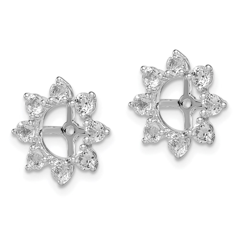 Sterling Silver Rhodium White Topaz Earring Jacket