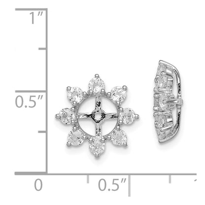 Sterling Silver Rhodium White Topaz Earring Jacket