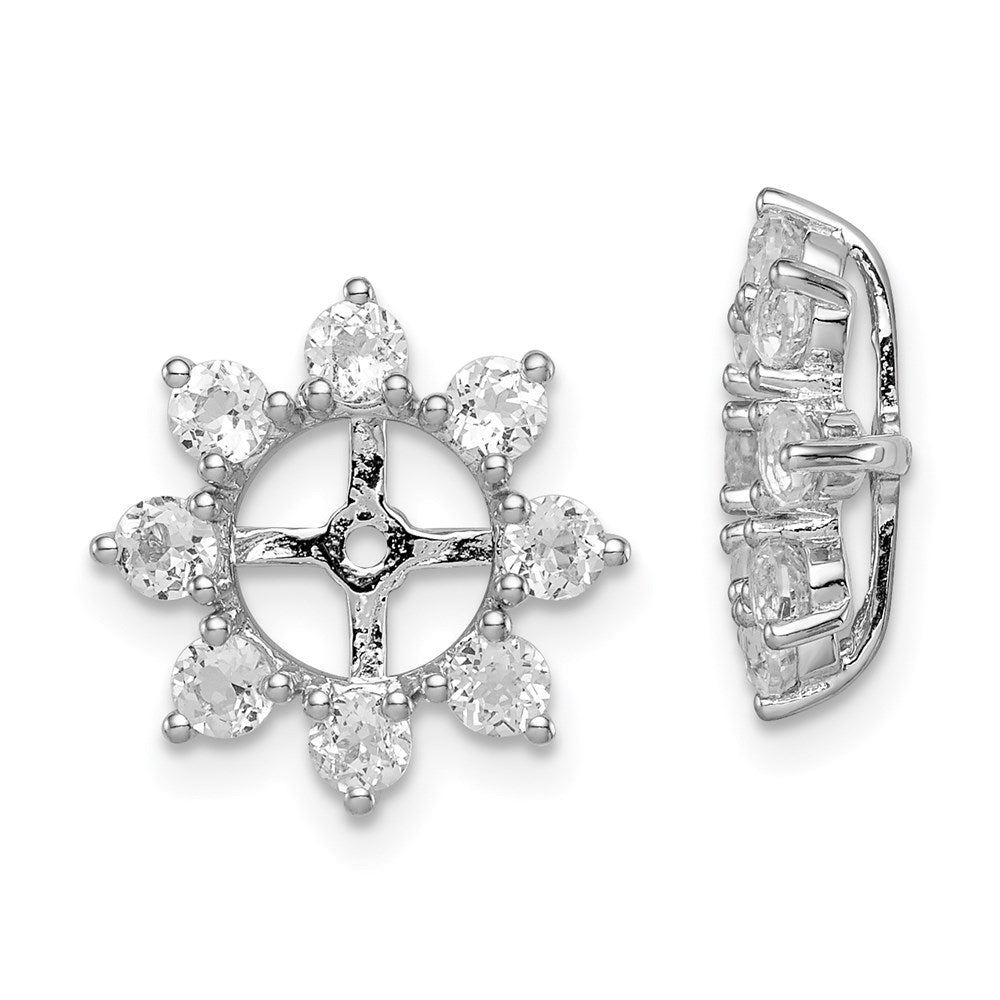 Sterling Silver Rhodium White Topaz Earring Jacket