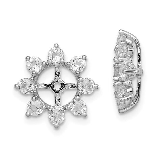 Sterling Silver Rhodium White Topaz Earring Jacket